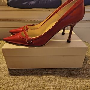Jimmy Choo Scarlet Heels with Button Accent